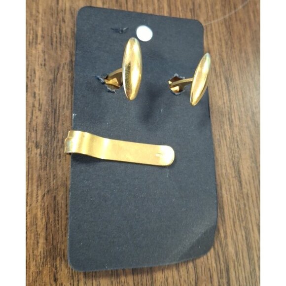 Rare Vintage Russian Soviet AMBER Cufflinks & Tie Clip Made in USSR - Picture 4 of 6